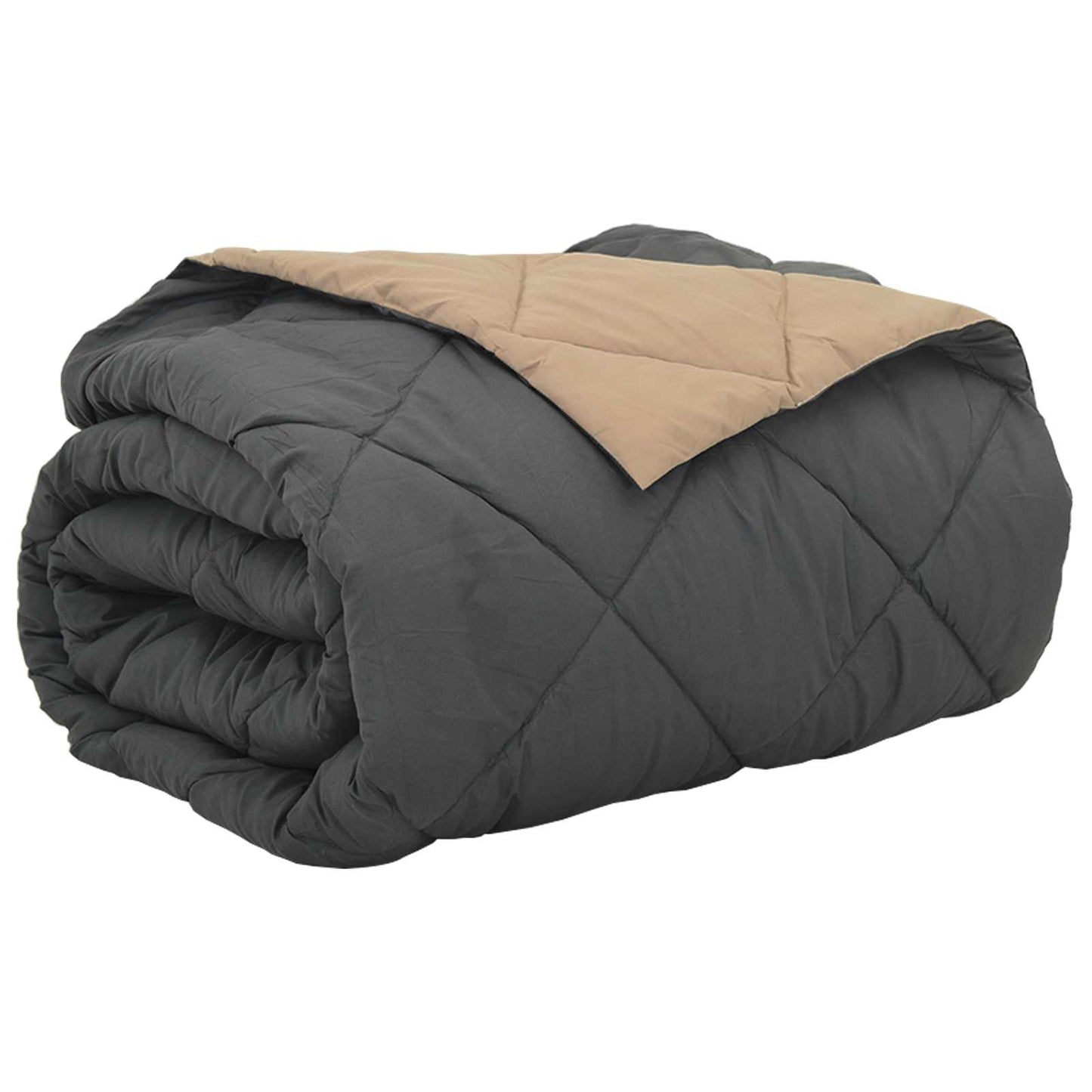 Sommerdecke Anthrazit und Taupe 220 x 240 cm Mikrofaser