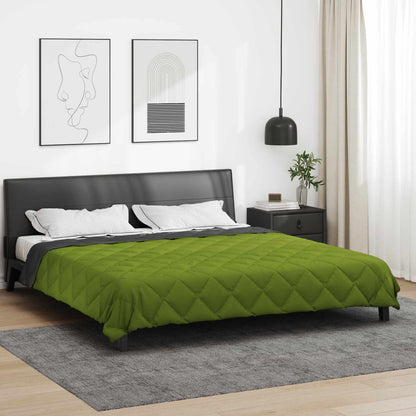 vidaXL Sommerdecke Grün und Anthrazit 220 x 260 cm Mikrofaser