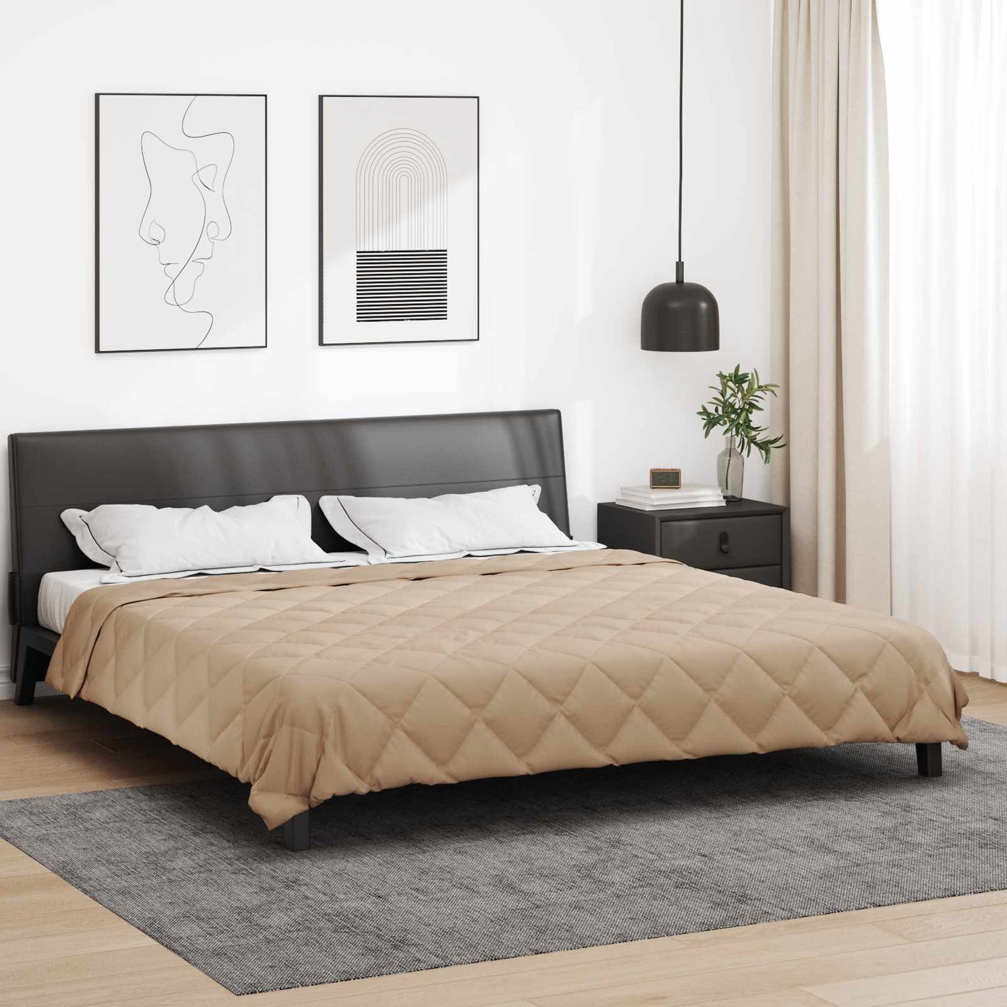 vidaXL Sommerdecke Taupe 240 x 200 cm Mikrofaser