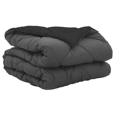 vidaXL Sommerdecke Schwarz und Anthrazit 200 x 140 cm Mikrofaser