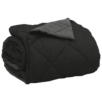 vidaXL Sommerdecke Schwarz und Anthrazit 200 x 200 cm Mikrofaser