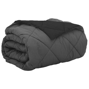 vidaXL Sommerdecke Schwarz und Anthrazit 240 x 260 cm Mikrofaser