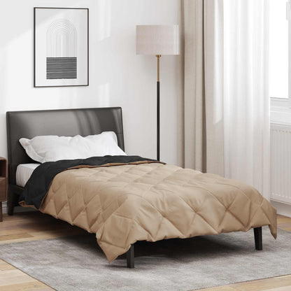 vidaXL Sommerdecke Schwarz und Taupe 220 x 155 cm Mikrofaser