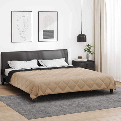 vidaXL Sommerdecke Schwarz und Taupe 220 x 200 cm Mikrofaser