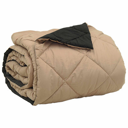 vidaXL Sommerdecke Schwarz und Taupe 220 x 200 cm Mikrofaser