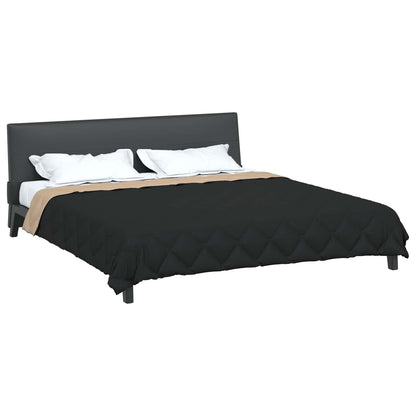 vidaXL Sommerdecke Schwarz und Taupe 220 x 260 cm Mikrofaser