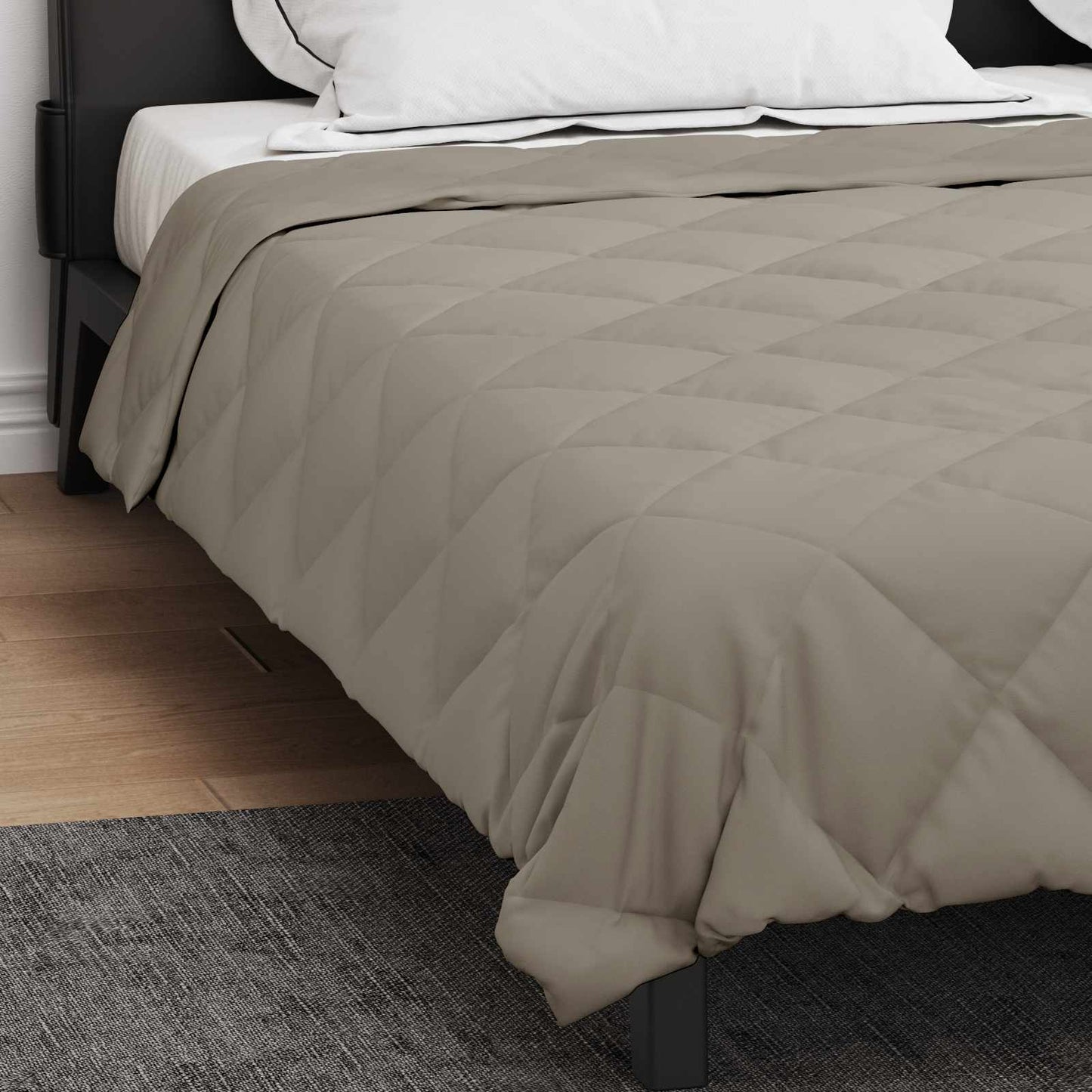 vidaXL Sommerdecke Hellgrau 240 x 260 cm Mikrofaser
