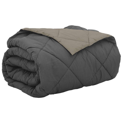 Sommerdecke Hellgrau und Anthrazit 240 x 200 cm Mikrofaser