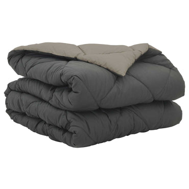 vidaXL Sommerdecke Hellgrau und Anthrazit 220 x 140 cm Mikrofaser