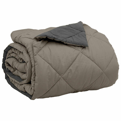 Sommerdecke Hellgrau und Anthrazit 220 x 260 cm Mikrofaser