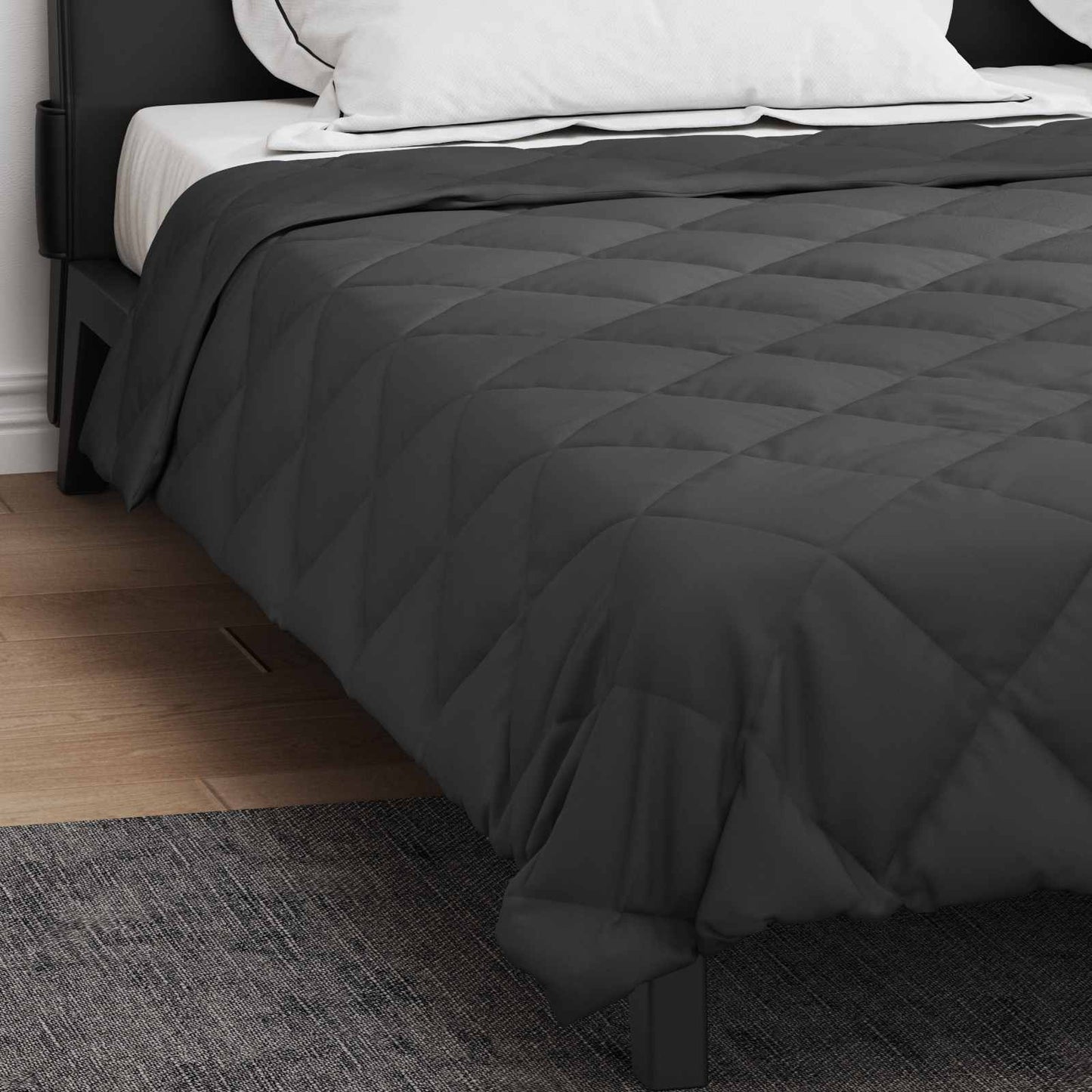 vidaXL Ganzjahresbettdecke Anthrazit 240 x 200 cm Mikrofaser