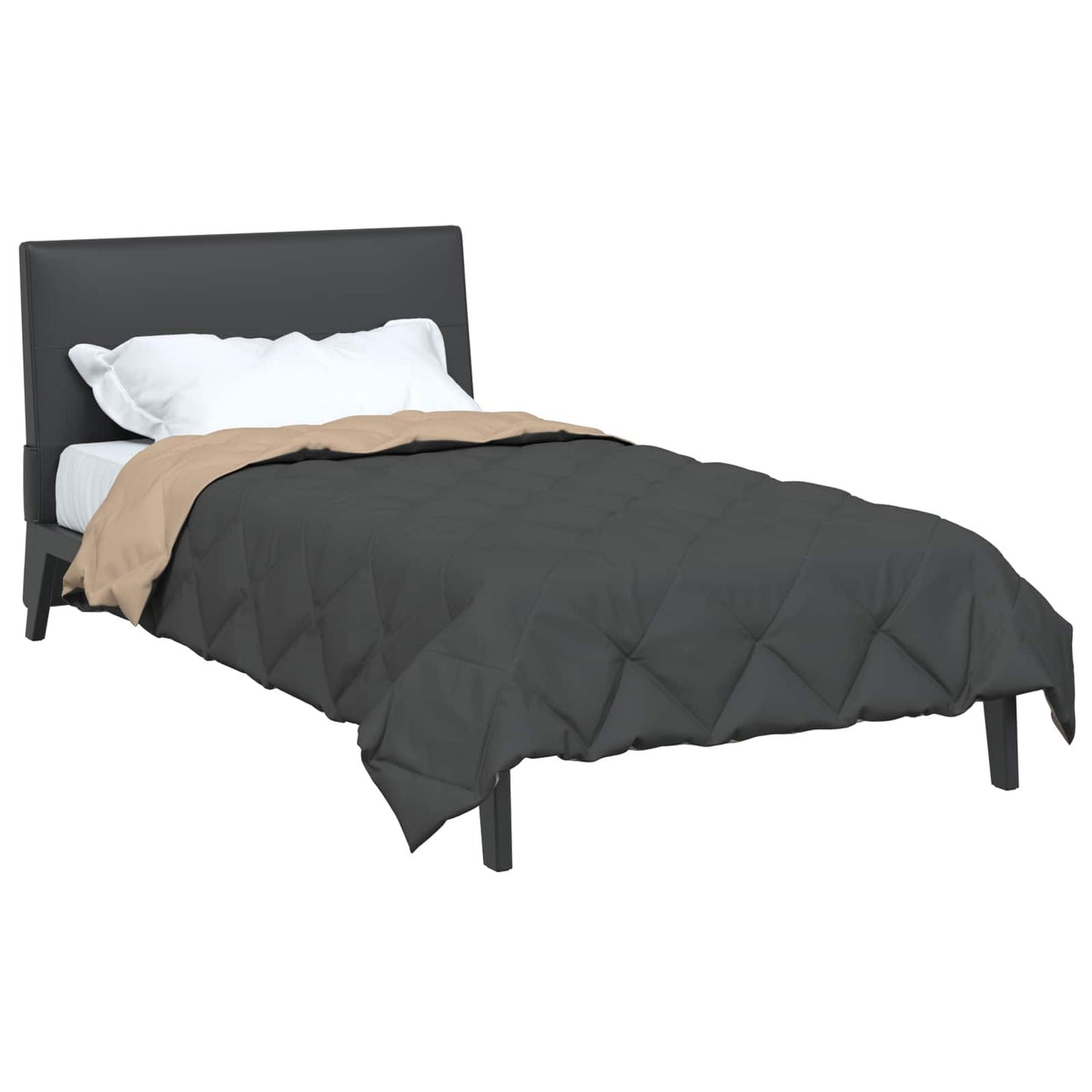 vidaXL Ganzjahresbettdecke Anthrazit und Taupe 220 x 140 cm Mikrofaser