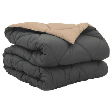 vidaXL Ganzjahresbettdecke Anthrazit und Taupe 220 x 155 cm Mikrofaser