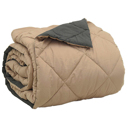 Ganzjahresbettdecke Anthrazit und Taupe 220 x 240 cm Mikrofaser