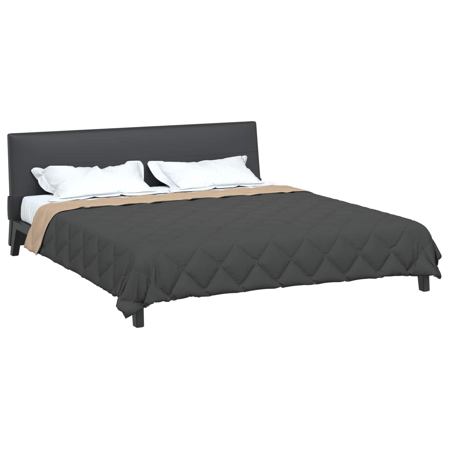 Ganzjahresbettdecke Anthrazit und Taupe 220 x 240 cm Mikrofaser