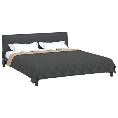 Ganzjahresbettdecke Anthrazit und Taupe 220 x 240 cm Mikrofaser