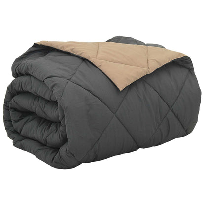 vidaXL Ganzjahresbettdecke Anthrazit und Taupe 220 x 260 cm Mikrofaser