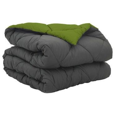 vidaXL Ganzjahresbettdecke Grün und Anthrazit 200 x 135 cm Mikrofaser