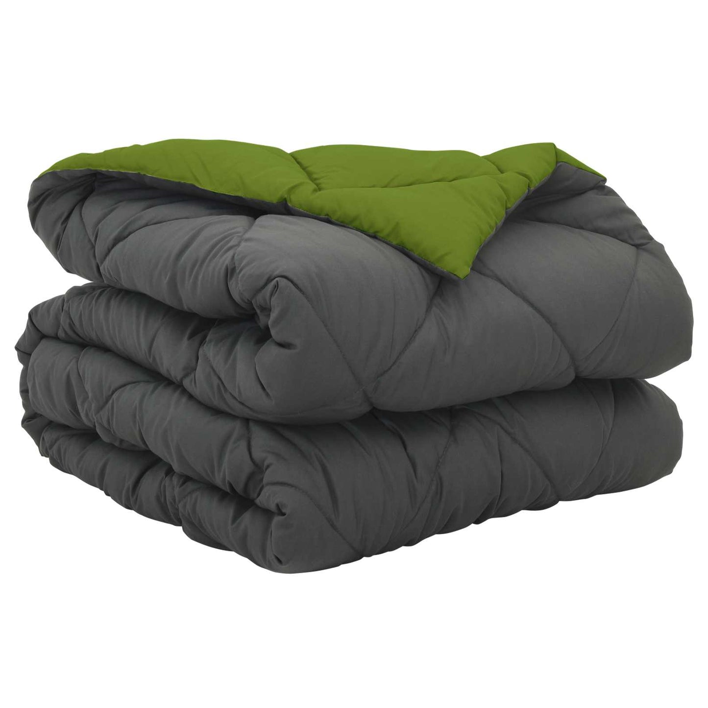 vidaXL Ganzjahresbettdecke Grün und Anthrazit 200 x 155 cm Mikrofaser
