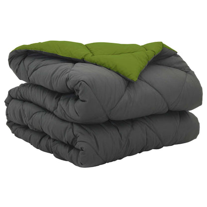vidaXL Ganzjahresbettdecke Grün und Anthrazit 220 x 135 cm Mikrofaser
