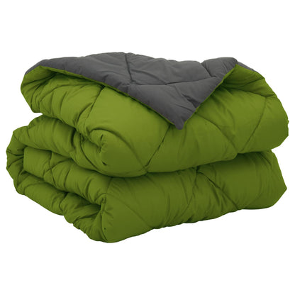 vidaXL Ganzjahresbettdecke Grün und Anthrazit 220 x 155 cm Mikrofaser