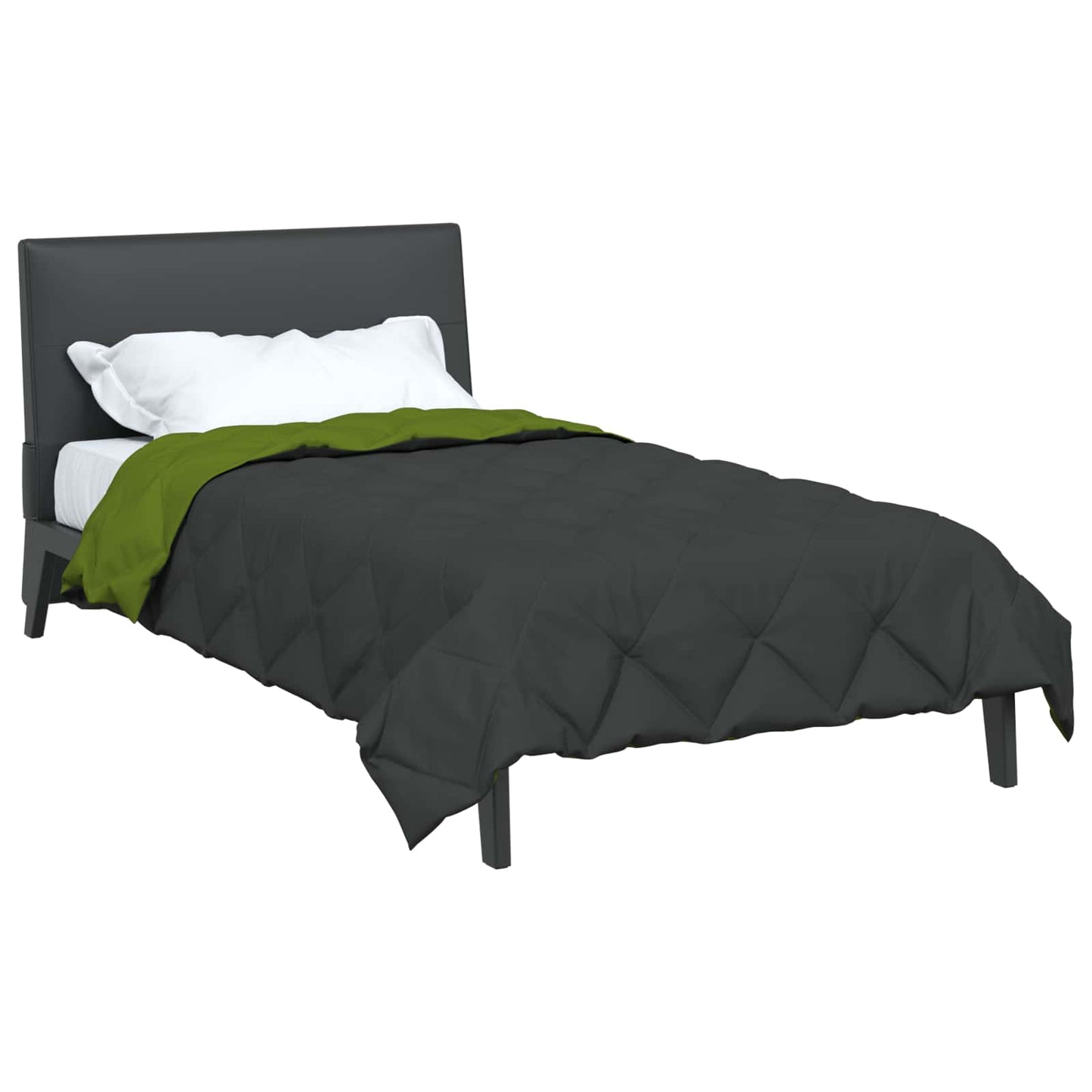 vidaXL Ganzjahresbettdecke Grün und Anthrazit 220 x 155 cm Mikrofaser