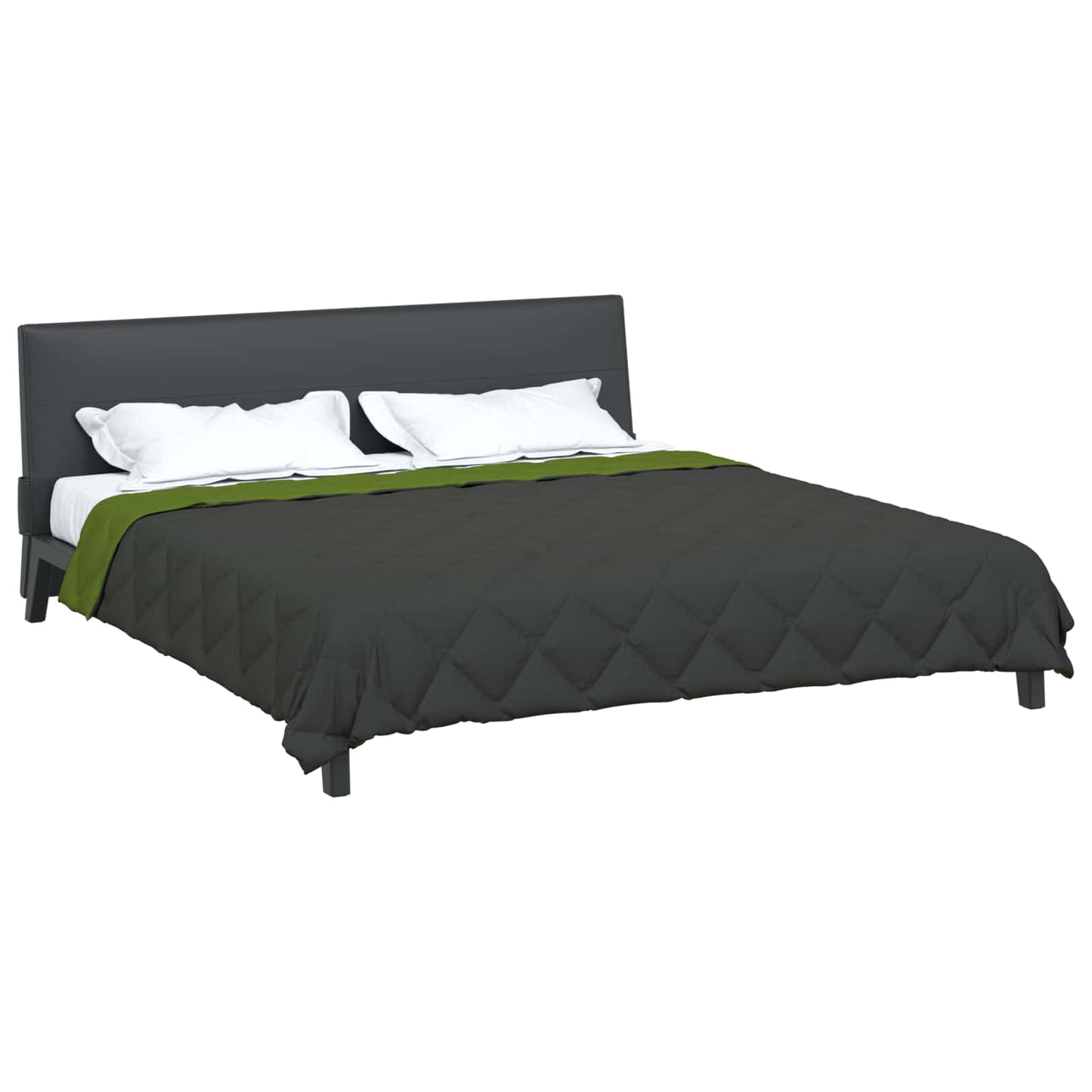 vidaXL Ganzjahresbettdecke Grün und Anthrazit 240 x 260 cm Mikrofaser