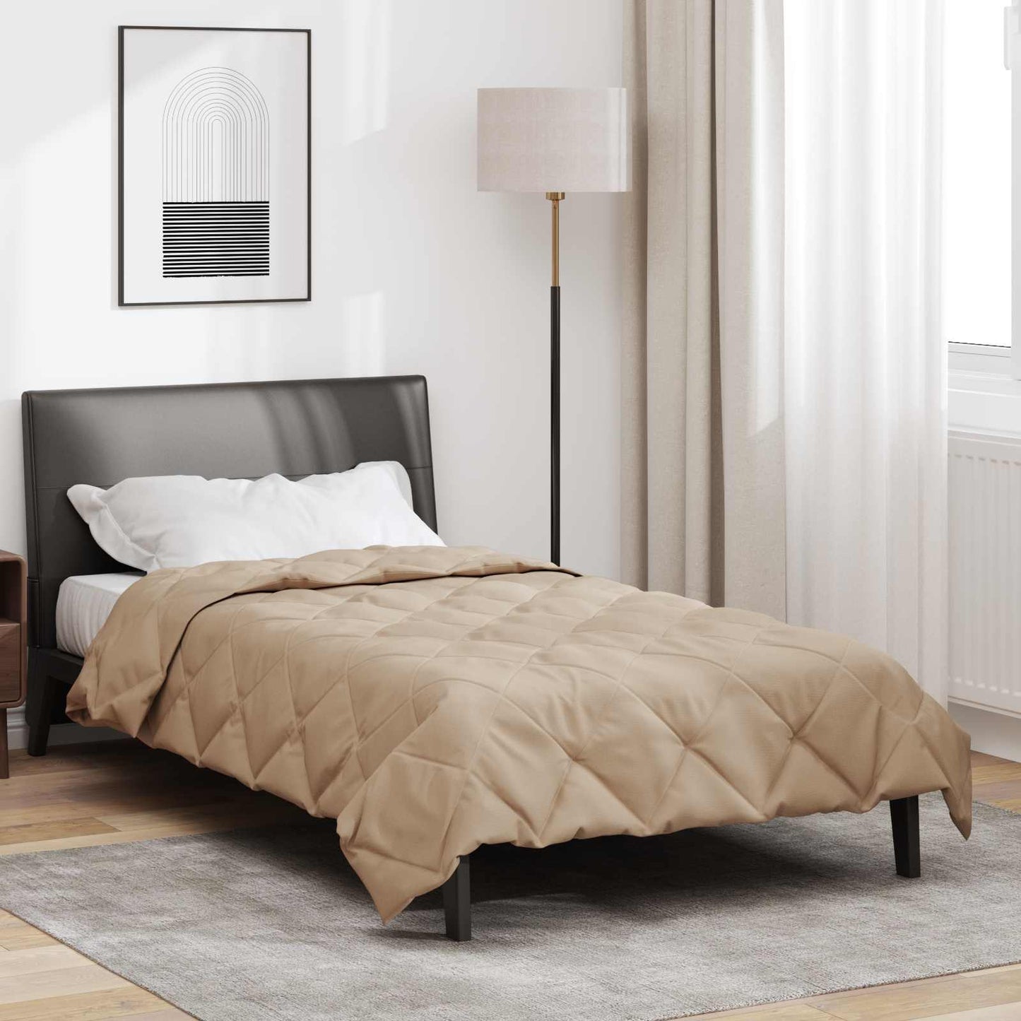vidaXL Ganzjahresbettdecke Taupe 220 x 135 cm Mikrofaser