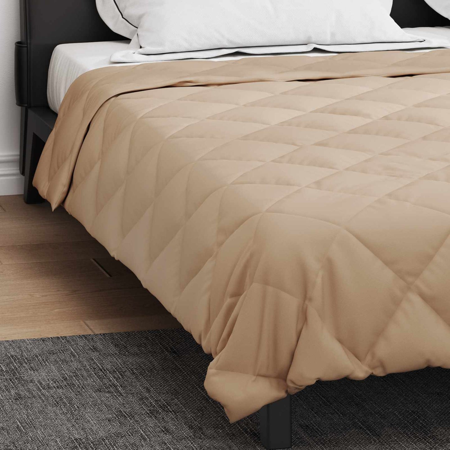 vidaXL Ganzjahresbettdecke Taupe 220 x 240 cm Mikrofaser