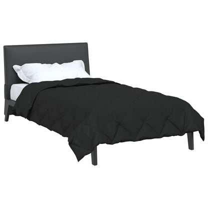 vidaXL Ganzjahresbettdecke Schwarz 200 x 140 cm Mikrofaser