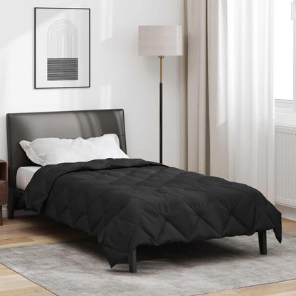 vidaXL Ganzjahresbettdecke Schwarz 220 x 155 cm Mikrofaser