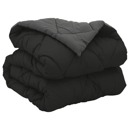 vidaXL Ganzjahresbettdecke Schwarz und Anthrazit 200 x 155 cm