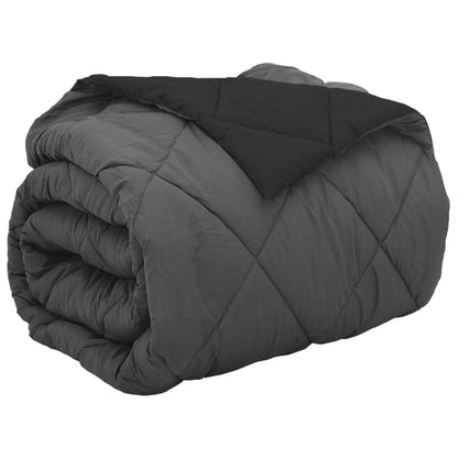 Ganzjahresbettdecke Schwarz und Anthrazit 240 x 200 cm