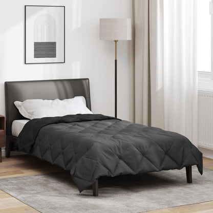 vidaXL Ganzjahresbettdecke Schwarz und Anthrazit 220 x 155 cm