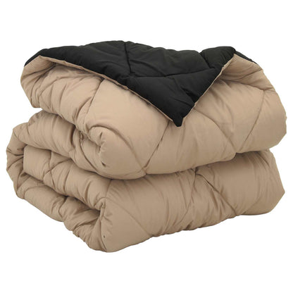 vidaXL Ganzjahresbettdecke Schwarz und Taupe 220 x 140 cm Mikrofaser