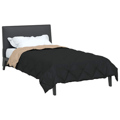 vidaXL Ganzjahresbettdecke Schwarz und Taupe 220 x 140 cm Mikrofaser