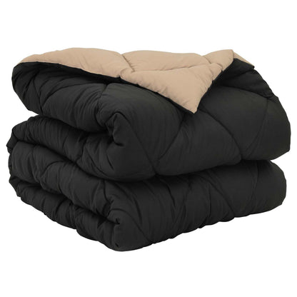 vidaXL Ganzjahresbettdecke Schwarz und Taupe 220 x 155 cm Mikrofaser