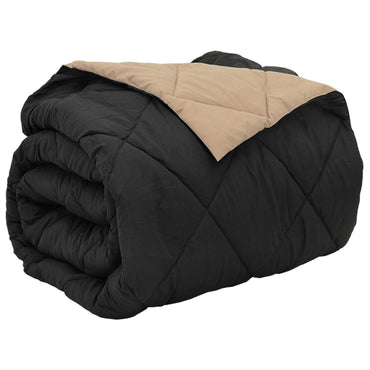 vidaXL Ganzjahresbettdecke Schwarz und Taupe 220 x 240 cm Mikrofaser