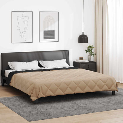 vidaXL Ganzjahresbettdecke Schwarz und Taupe 220 x 260 cm Mikrofaser