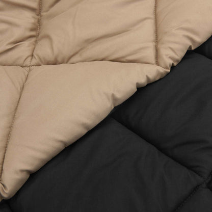 vidaXL Ganzjahresbettdecke Schwarz und Taupe 240 x 260 cm Mikrofaser