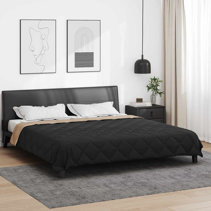 vidaXL Ganzjahresbettdecke Schwarz und Taupe 240 x 260 cm Mikrofaser