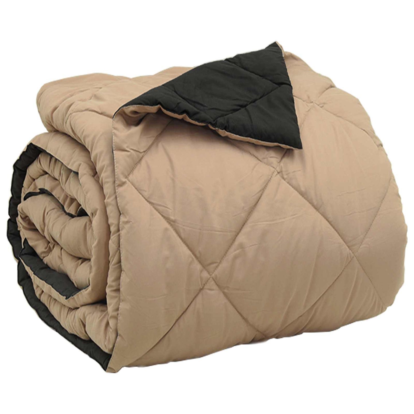 vidaXL Ganzjahresbettdecke Schwarz und Taupe 240 x 260 cm Mikrofaser