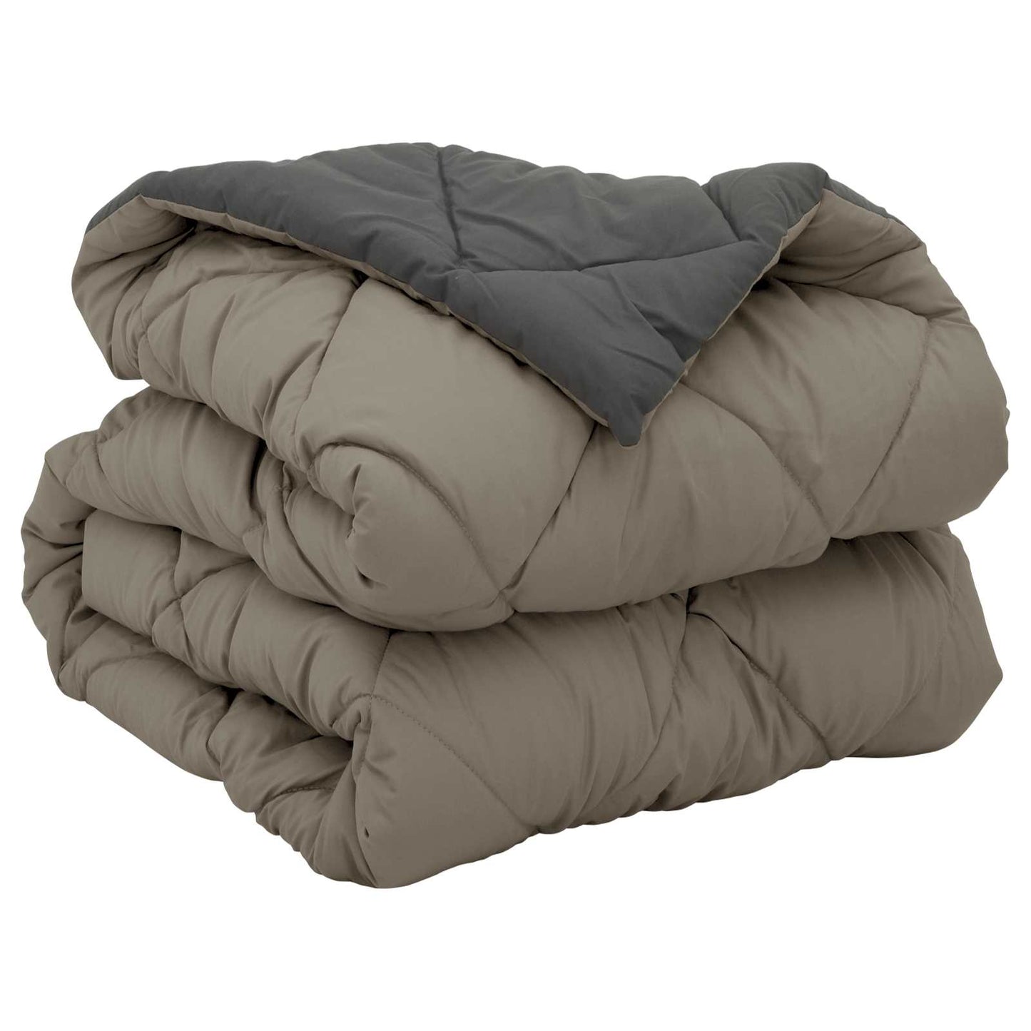 Ganzjahresbettdecke Hellgrau und Anthrazit 220 x 140 cm