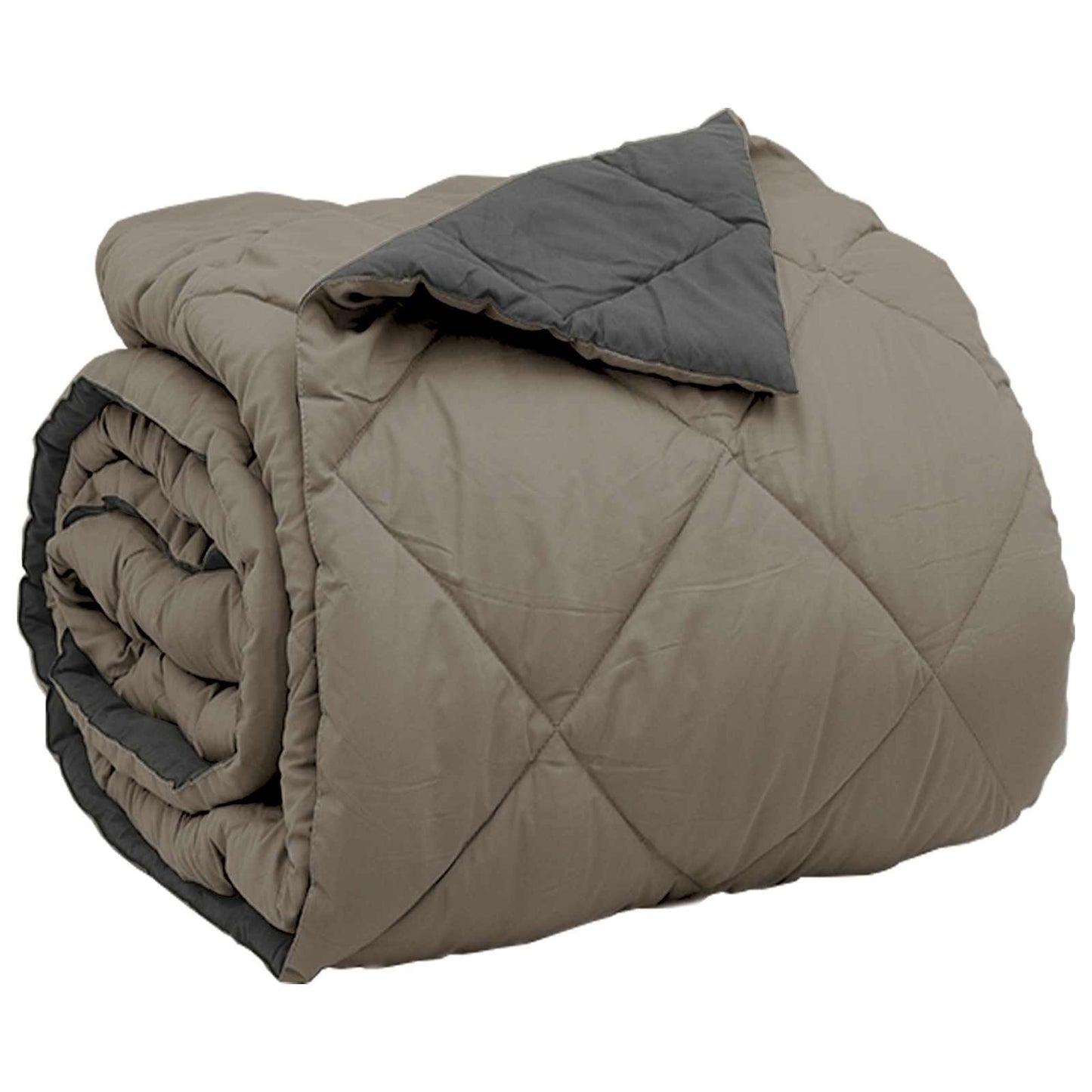 Ganzjahresbettdecke Hellgrau und Anthrazit 220 x 240 cm