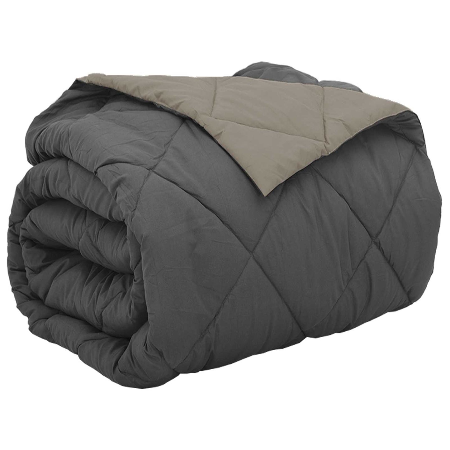 Ganzjahresbettdecke Hellgrau und Anthrazit 220 x 260 cm