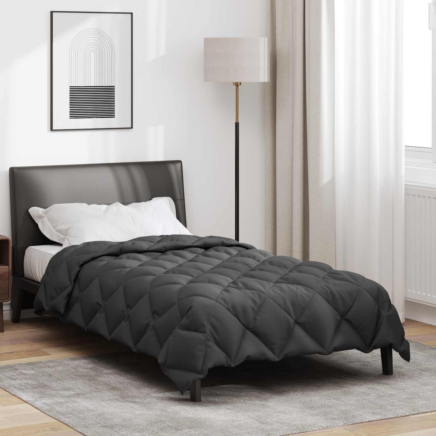 vidaXL Winterbettdecke Anthrazit 220 x 135 cm Mikrofaser