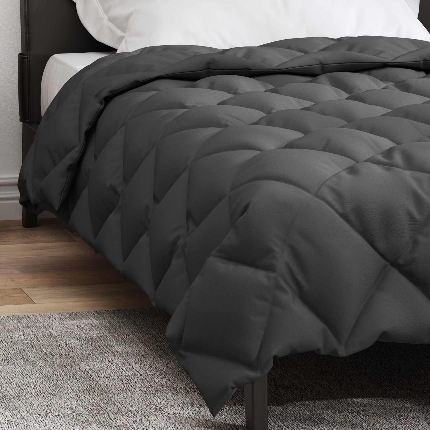 vidaXL Winterbettdecke Anthrazit 220 x 140 cm Mikrofaser
