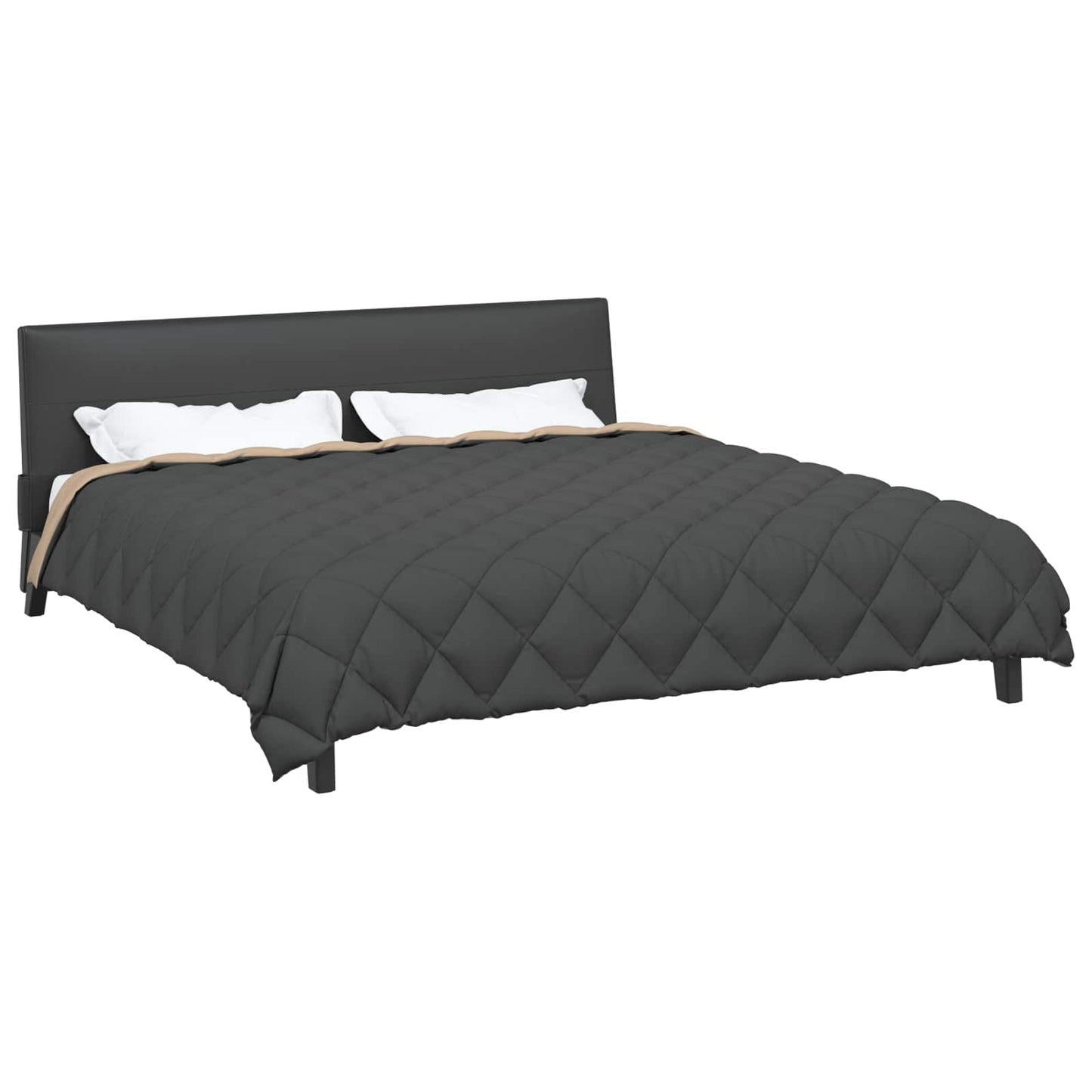 Winterbettdecke Anthrazit und Taupe 200 x 200 cm Mikrofaser