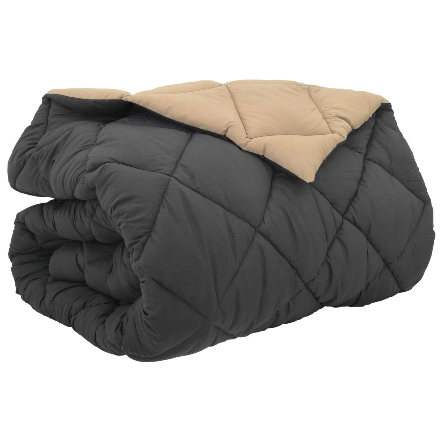 Winterbettdecke Anthrazit und Taupe 240 x 200 cm Mikrofaser