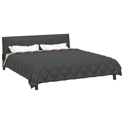 Winterbettdecke Anthrazit und Taupe 220 x 200 cm Mikrofaser